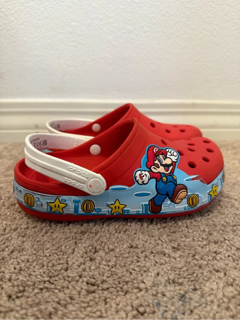 Kids Crocs Red Super Mario Print Clog size 12 C